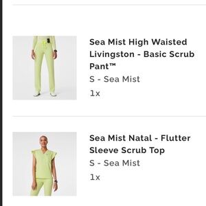 Figs Sea Mist Scrub Pants and Top Set